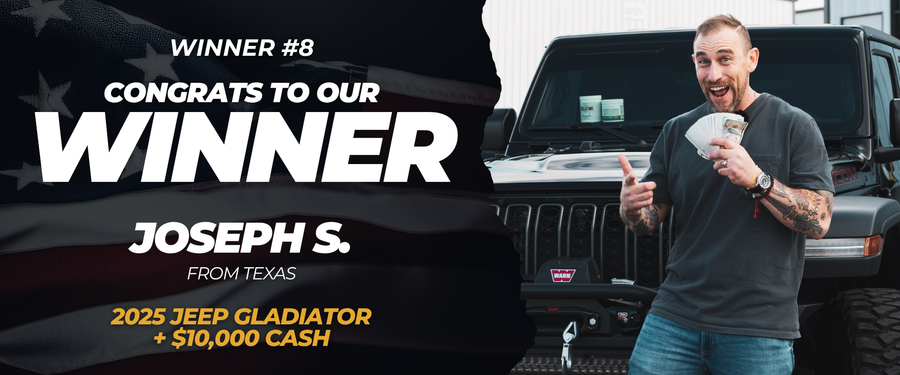 Joseph S. from Texas won 2025 Jeep Gladiator + $10,000 Cash