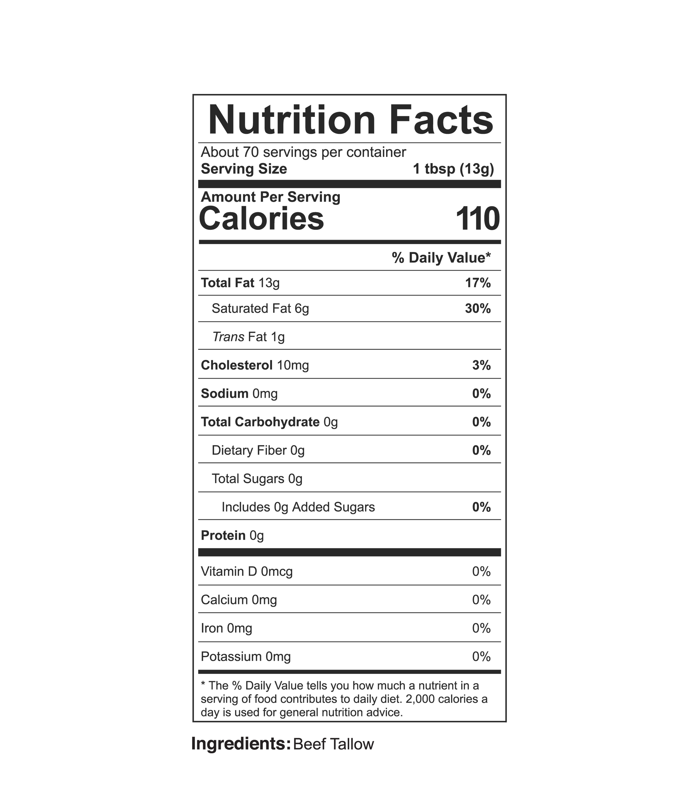 Optimal Human Pure Grass-Fed Beef Tallow
