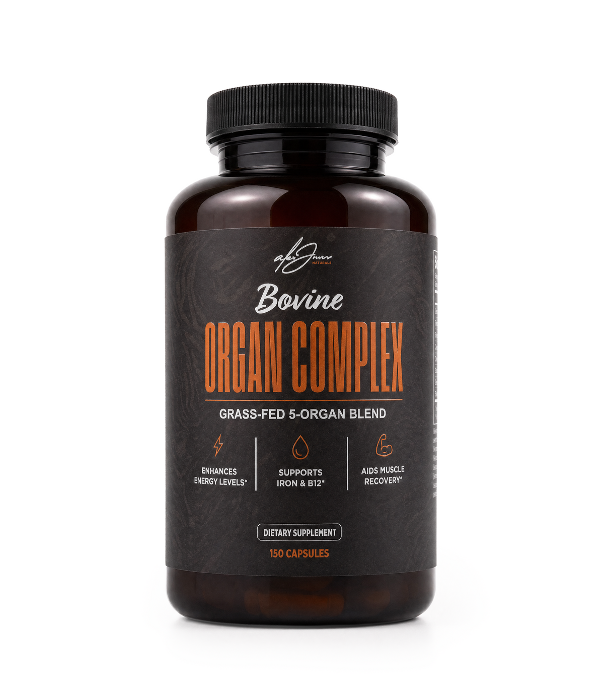 Alex Jones Naturals Bovine Organ Complex - grass-fed 5-organ blend, 150 capsules