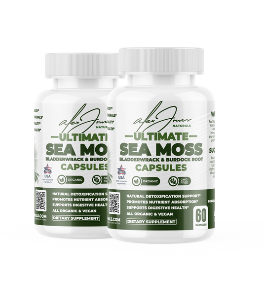 (2-Pack) Ultimate Seamoss Capsules With Bladderwrack & Burdock Root