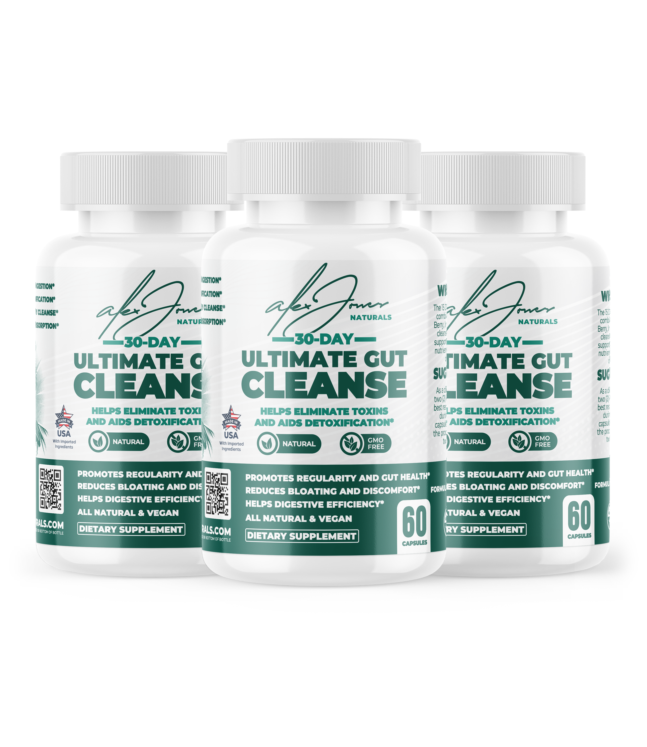 (3-Pack) 30-Day Ultimate Gut Cleanse with Psyllium Husk, Acai Berry ...