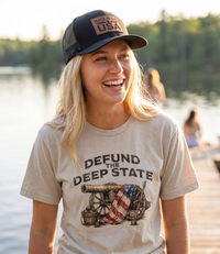 Made In The USA Eagle Leather Patch Trucker Hat