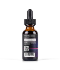 Alex Jones Naturals - T-3 Trifecta Iodine Tincture (90 Servings) — Back of T-3 Trifecta Iodine bottle showing suggested use directions, caution warning, QR code and thealexjonesstore.com barcode