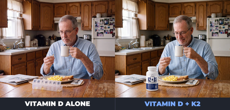 Vitamin D alone versus vitamin D plus K2 with breakfast
