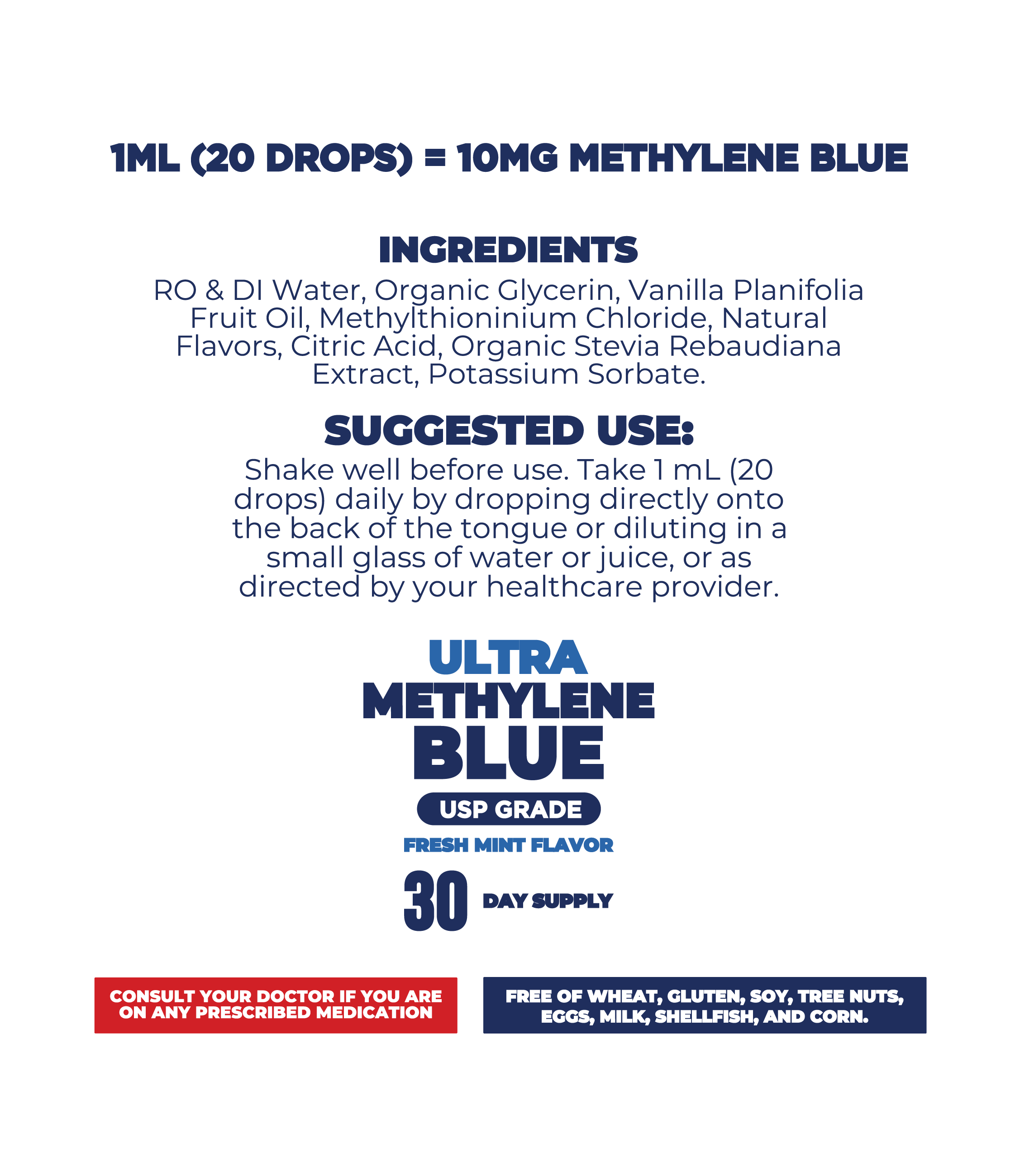 Ultra Methylene Blue - Fresh Mint Flavor