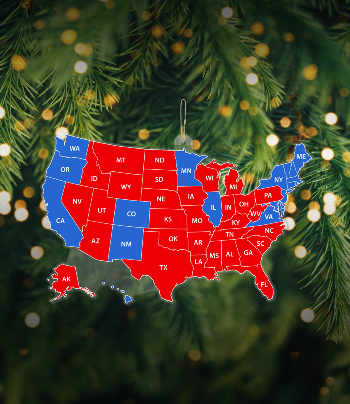 Trump Victory Map Christmas Ornament