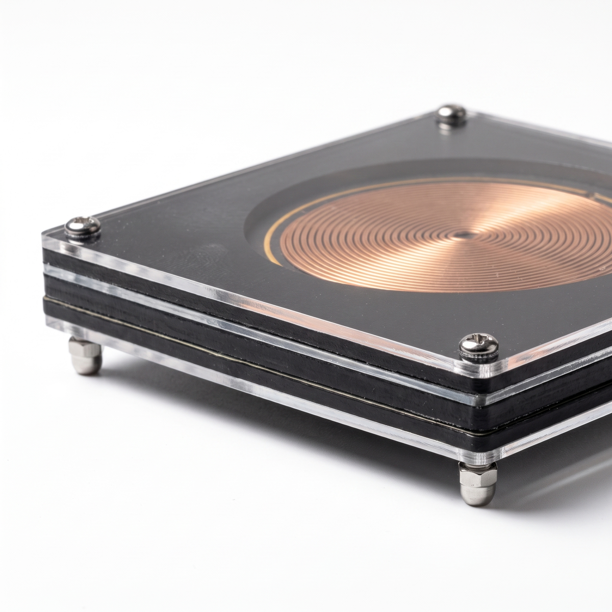 Schumann Wave 7.83 Hz Generator - layered acrylic build detail
