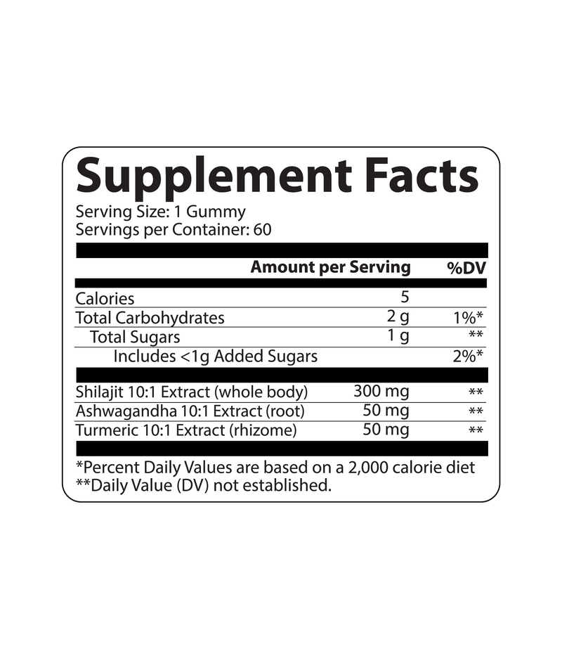 Shilajit Gummies - Pineapple - Super-Infused Supplement (60 Gummies) (60 Servings)