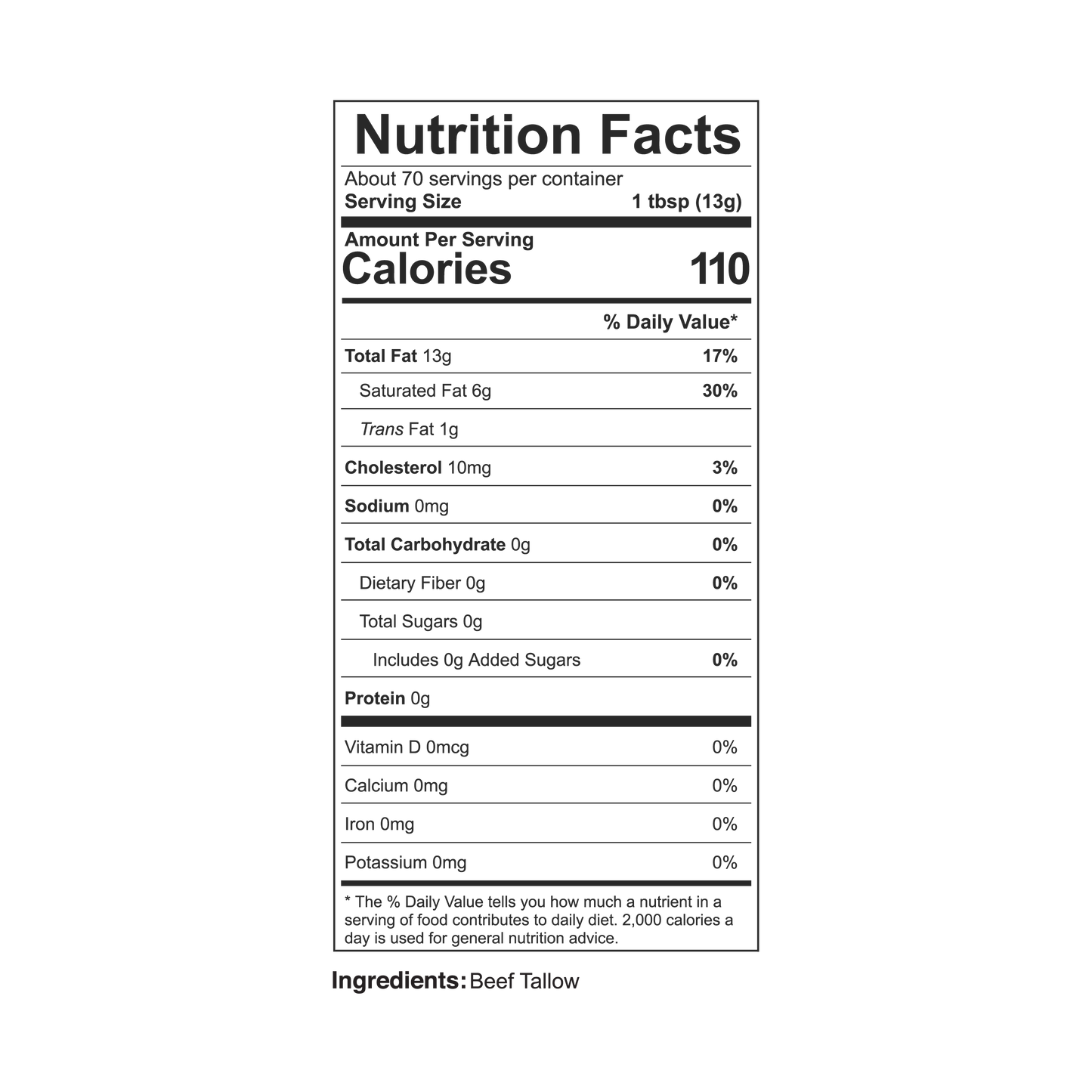 Pure Grass-Fed Beef Tallow