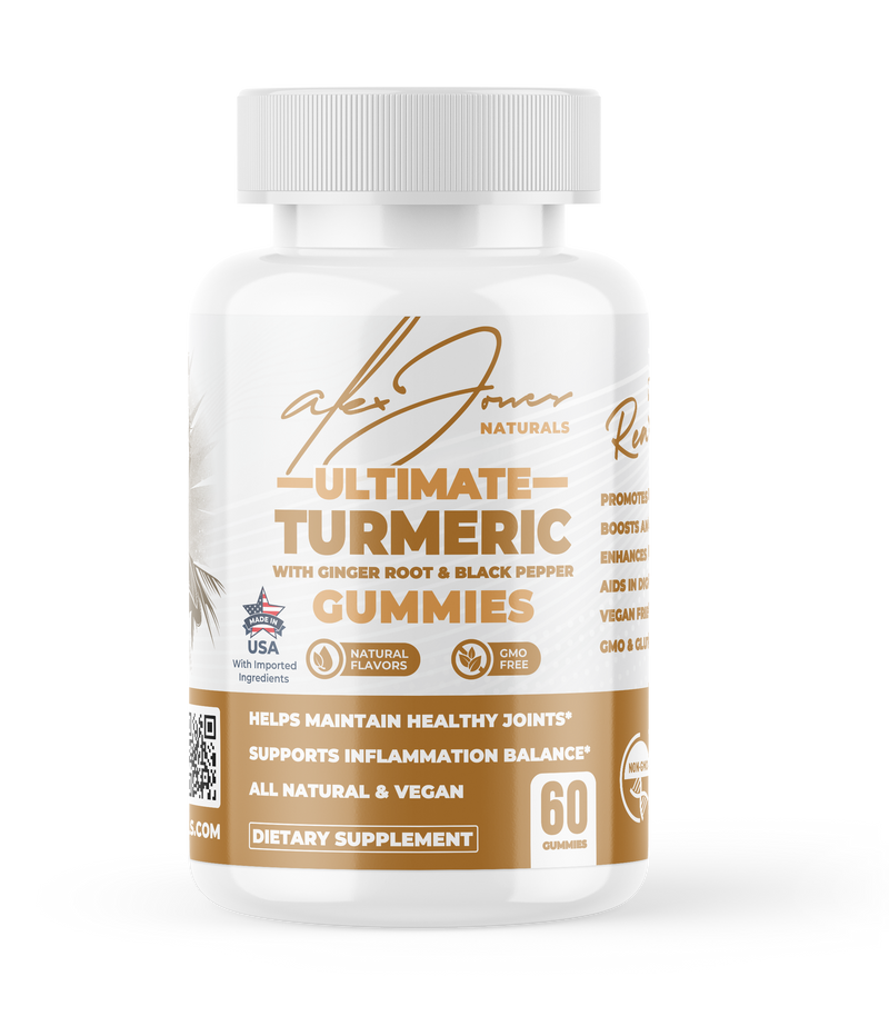 Ultimate Turmeric Gummies With Ginger Root & Black Pepper (Peach Flavor) (60 Gummies) (60 Servings)